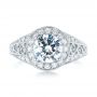 18k White Gold Diamond Halo Engagement Ring - Top View -  103910 - Thumbnail