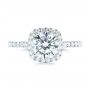 18k White Gold 18k White Gold Diamond Halo Engagement Ring - Top View -  104024 - Thumbnail