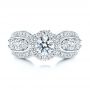 14k White Gold Diamond Halo Engagement Ring - Top View -  106517 - Thumbnail