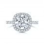 14k White Gold 14k White Gold Diamond Halo Engagement Ring - Top View -  106521 - Thumbnail