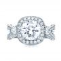18k White Gold Diamond Halo Engagement Ring - Top View -  207 - Thumbnail