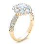 14k Yellow Gold 14k Yellow Gold Diamond Halo Engagement Ring - Three-Quarter View -  100007 - Thumbnail