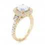 14k Yellow Gold 14k Yellow Gold Diamond Halo Engagement Ring - Three-Quarter View -  103602 - Thumbnail
