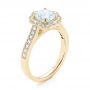 14k Yellow Gold 14k Yellow Gold Diamond Halo Engagement Ring - Three-Quarter View -  103904 - Thumbnail