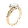14k Yellow Gold 14k Yellow Gold Diamond Halo Engagement Ring - Three-Quarter View -  103906 - Thumbnail