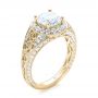 18k Yellow Gold 18k Yellow Gold Diamond Halo Engagement Ring - Three-Quarter View -  103910 - Thumbnail