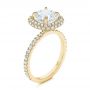 18k Yellow Gold 18k Yellow Gold Diamond Halo Engagement Ring - Three-Quarter View -  106521 - Thumbnail