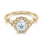 14k Yellow Gold 14k Yellow Gold Diamond Halo Engagement Ring - Flat View -  101984 - Thumbnail
