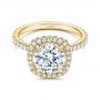 14k Yellow Gold 14k Yellow Gold Diamond Halo Engagement Ring - Flat View -  106521 - Thumbnail