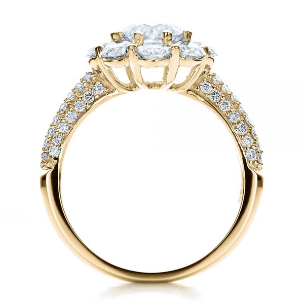 14k Yellow Gold 14k Yellow Gold Diamond Halo Engagement Ring - Front View - 100007