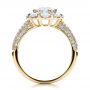 18k Yellow Gold 18k Yellow Gold Diamond Halo Engagement Ring - Front View -  100007 - Thumbnail