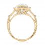 18k Yellow Gold 18k Yellow Gold Diamond Halo Engagement Ring - Front View -  103645 - Thumbnail