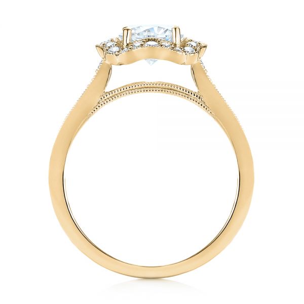 14k Yellow Gold 14k Yellow Gold Diamond Halo Engagement Ring - Front View - 103904