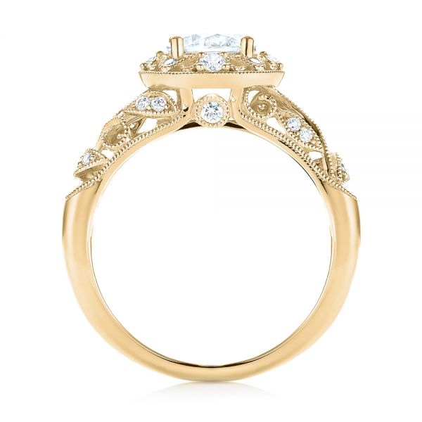 14k Yellow Gold 14k Yellow Gold Diamond Halo Engagement Ring - Front View - 103906