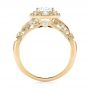 18k Yellow Gold 18k Yellow Gold Diamond Halo Engagement Ring - Front View -  103906 - Thumbnail