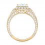 18k Yellow Gold 18k Yellow Gold Diamond Halo Engagement Ring - Front View -  103910 - Thumbnail