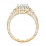 14k Yellow Gold 14k Yellow Gold Diamond Halo Engagement Ring - Front View -  103910 - Thumbnail