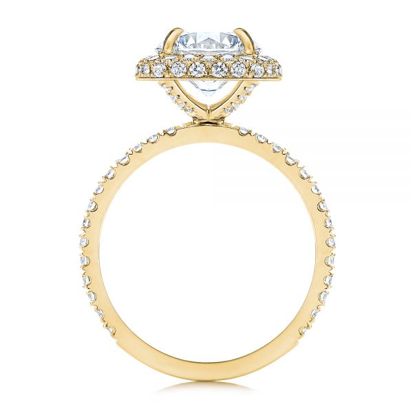 14k Yellow Gold 14k Yellow Gold Diamond Halo Engagement Ring - Front View -  106521