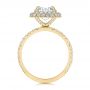 18k Yellow Gold 18k Yellow Gold Diamond Halo Engagement Ring - Front View -  106521 - Thumbnail