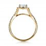 14k Yellow Gold 14k Yellow Gold Diamond Halo Engagement Ring - Front View -  1256 - Thumbnail