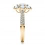 18k Yellow Gold 18k Yellow Gold Diamond Halo Engagement Ring - Side View -  100007 - Thumbnail