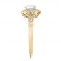 14k Yellow Gold 14k Yellow Gold Diamond Halo Engagement Ring - Side View -  101984 - Thumbnail