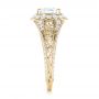 18k Yellow Gold 18k Yellow Gold Diamond Halo Engagement Ring - Side View -  103910 - Thumbnail