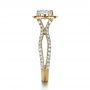 14k Yellow Gold 14k Yellow Gold Diamond Halo Engagement Ring - Side View -  1256 - Thumbnail