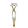 14k Yellow Gold 14k Yellow Gold Diamond Halo Engagement Ring - Side View -  1256 - Thumbnail