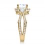 18k Yellow Gold 18k Yellow Gold Diamond Halo Engagement Ring - Side View -  207 - Thumbnail