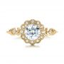 14k Yellow Gold 14k Yellow Gold Diamond Halo Engagement Ring - Top View -  101984 - Thumbnail