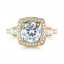 14k Yellow Gold 14k Yellow Gold Diamond Halo Engagement Ring - Top View -  103602 - Thumbnail