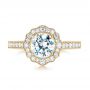18k Yellow Gold 18k Yellow Gold Diamond Halo Engagement Ring - Top View -  103904 - Thumbnail