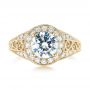 18k Yellow Gold 18k Yellow Gold Diamond Halo Engagement Ring - Top View -  103910 - Thumbnail