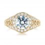 14k Yellow Gold 14k Yellow Gold Diamond Halo Engagement Ring - Top View -  103910 - Thumbnail