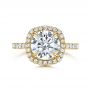18k Yellow Gold 18k Yellow Gold Diamond Halo Engagement Ring - Top View -  106521 - Thumbnail
