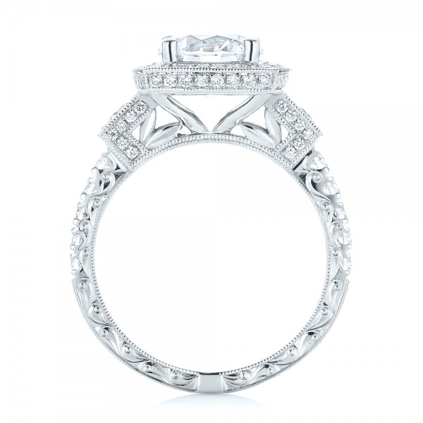  Platinum Platinum Diamond Halo Engagement Ring - Front View -  103602