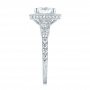 18k White Gold Diamond Halo Engagement Ring - Side View -  103602 - Thumbnail