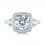 18k White Gold Diamond Halo Engagement Ring - Top View -  103602 - Thumbnail