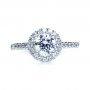  18K Gold Diamond Halo Engagement Ring - Top View -  161 - Thumbnail