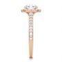 14k Rose Gold 14k Rose Gold Diamond Halo Engagement Ring With Channel Set Accents - Side View -  107186 - Thumbnail