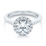  Platinum Diamond Halo Engagement Ring With Channel Set Accents - Flat View -  107186 - Thumbnail
