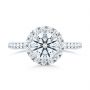  Platinum Diamond Halo Engagement Ring With Channel Set Accents - Top View -  107186 - Thumbnail