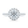 14k White Gold 14k White Gold Diamond Halo Engagement Ring With Channel Set Accents - Top View -  107186 - Thumbnail