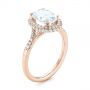 14k Rose Gold 14k Rose Gold Diamond Halo Split Shank Engagement Ring - Three-Quarter View -  104326 - Thumbnail