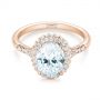 14k Rose Gold 14k Rose Gold Diamond Halo Split Shank Engagement Ring - Flat View -  104326 - Thumbnail