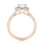 14k Rose Gold 14k Rose Gold Diamond Halo Split Shank Engagement Ring - Front View -  104326 - Thumbnail