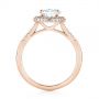 14k Rose Gold 14k Rose Gold Diamond Halo Split Shank Engagement Ring - Front View -  104326 - Thumbnail