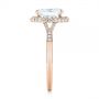 18k Rose Gold 18k Rose Gold Diamond Halo Split Shank Engagement Ring - Side View -  104326 - Thumbnail