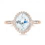 14k Rose Gold 14k Rose Gold Diamond Halo Split Shank Engagement Ring - Top View -  104326 - Thumbnail